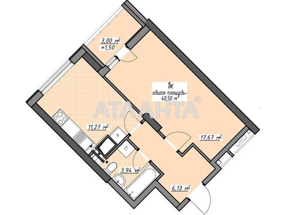 1-комнатная квартира по адресу Глушко ак. Пр. (площадь 40,7 м²) - Atlanta.ua