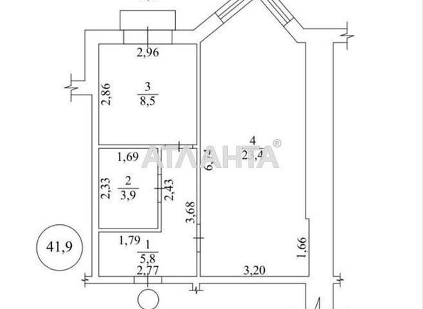 1-room apartment apartment by the address st. Nebesnoy Sotni pr Zhukova marsh pr Leninskoy iskry pr (area 41,9 m²) - Atlanta.ua - photo 2