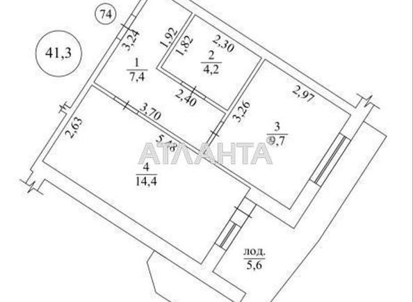 1-room apartment apartment by the address st. Nebesnoy Sotni pr Zhukova marsh pr Leninskoy iskry pr (area 41,3 m²) - Atlanta.ua - photo 2
