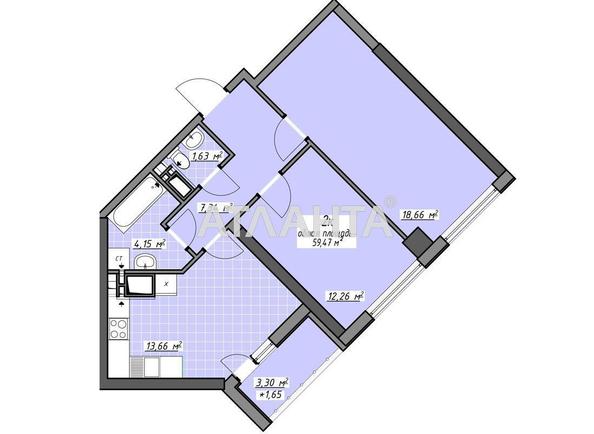 2-кімнатна квартира за адресою Глушко ак. Пр. (площа 59,8 м²) - фото 2 2-кімнатна квартира за адресою Глушко ак. Пр. (площа 59,8 м²) - Atlanta.ua - фото 2