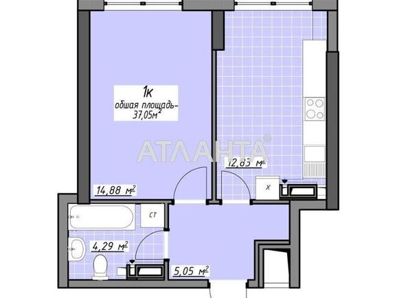 1-комнатная квартира по адресу Глушко ак. Пр. (площадь 37,1 м²) - Atlanta.ua - фото 11