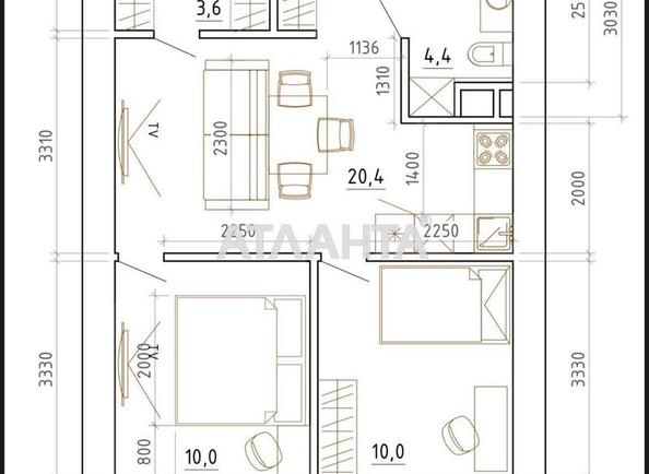 2-rooms apartment apartment by the address st. Krasnova (area 51 m²) - Atlanta.ua - фото 14