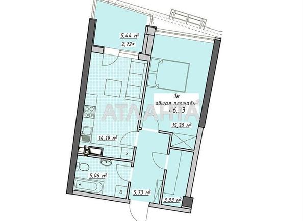 1-кімнатна квартира за адресою Курортний пров. (площа 46,3 м²) - Atlanta.ua - фото 3