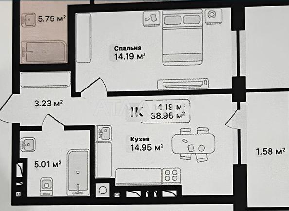1-комнатная квартира по адресу ул. Под Голоском (площадь 39,0 м²) - фото 5 1-комнатная квартира по адресу ул. Под Голоском (площадь 39,0 м²) - Atlanta.ua - фото 5
