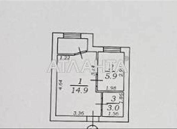 1-комнатная квартира по адресу ул. Мирная (площадь 26,4 м²) - Atlanta.ua - фото 8