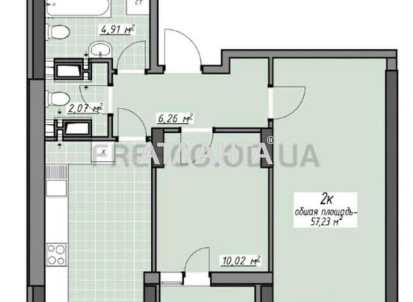 2-комнатная квартира по адресу Глушко ак. Пр. (площадь 57 м²) - Atlanta.ua
