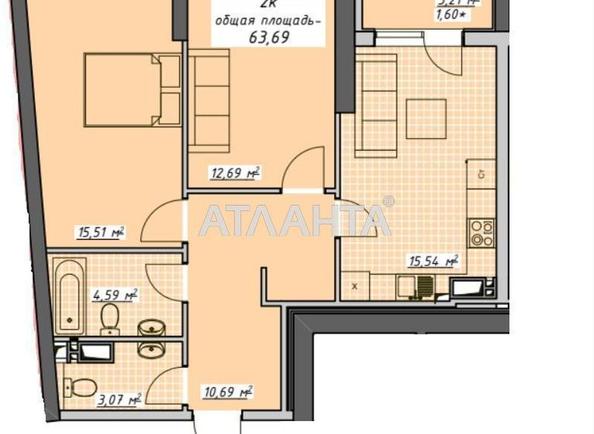 2-комнатная квартира по адресу Курортный пер. (площадь 63,7 м²) - фото 2 2-комнатная квартира по адресу Курортный пер. (площадь 63,7 м²) - Atlanta.ua - фото 2