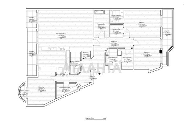 3-комнатная квартира по адресу Ванный пер. (площадь 199,5 м²) - Atlanta.ua - фото 41