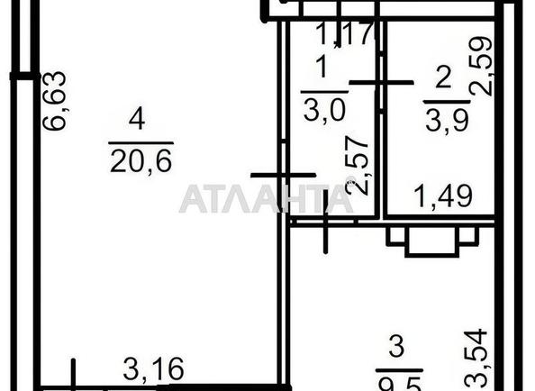 1-кімнатна квартира за адресою вул. Пішонівська (площа 41,4 м²) - Atlanta.ua - фото 2