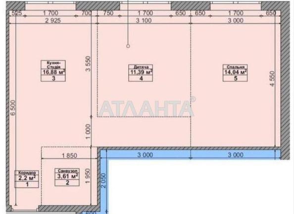 2-кімнатна квартира за адресою вул. Богдана Хмельницького (площа 48 м²) - Atlanta.ua - фото 2