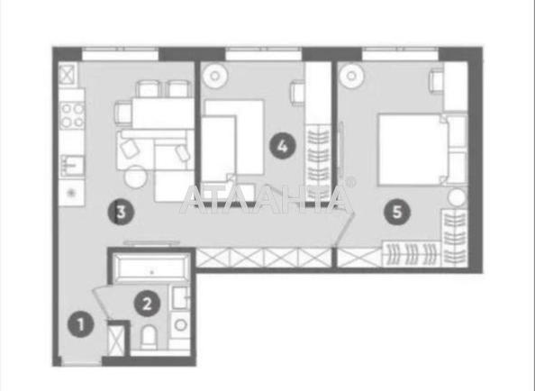 2-кімнатна квартира за адресою вул. Богдана Хмельницького (площа 48 м²) - Atlanta.ua - фото 3
