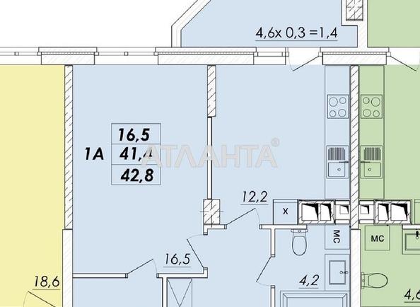 1-кімнатна квартира за адресою Овідіопольська дор. (площа 42,8 м²) - Atlanta.ua