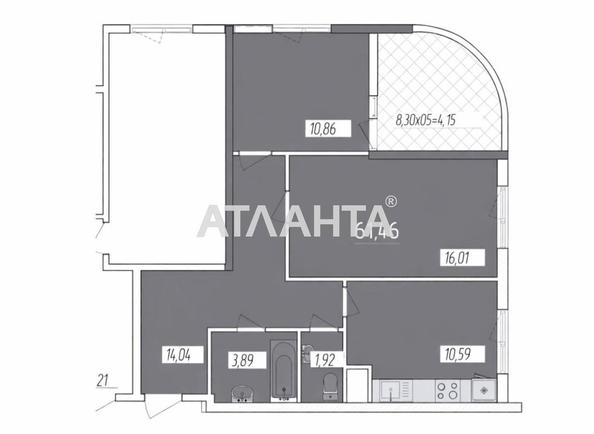 2-кімнатна квартира за адресою вул. Краснова (площа 61,5 м²) - Atlanta.ua - фото 20