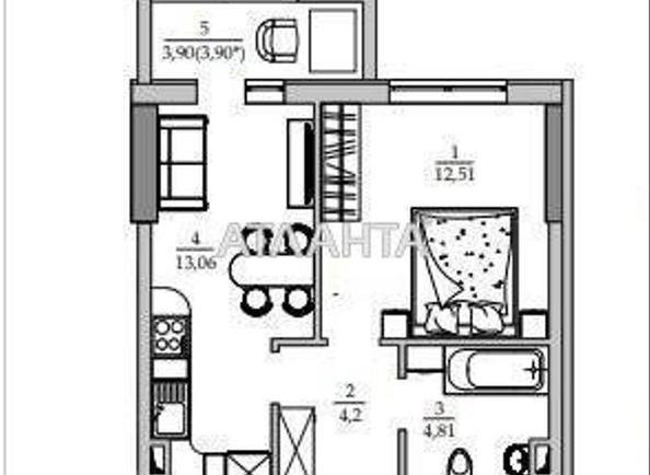 1-кімнатна квартира за адресою вул. Вільямса ак. (площа 39 м²) - Atlanta.ua - фото 4