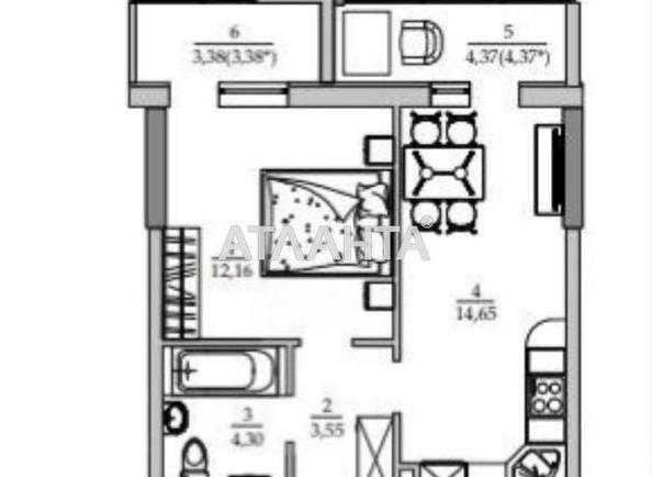 1-кімнатна квартира за адресою вул. Вільямса ак. (площа 40,6 м²) - Atlanta.ua - фото 3