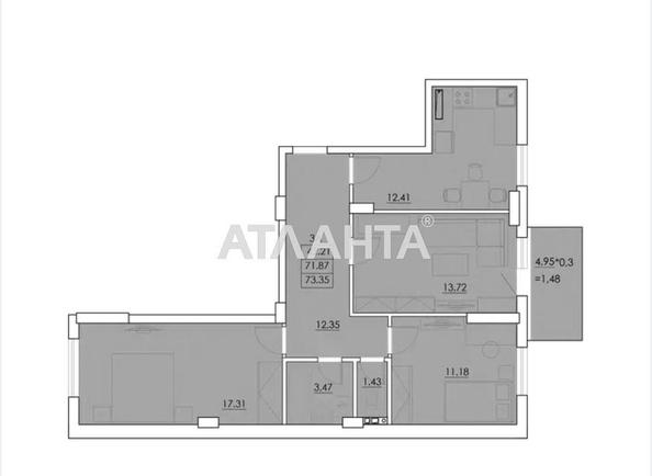 3-комнатная квартира по адресу ул. Сахарова (площадь 72 м²) - Atlanta.ua - фото 13