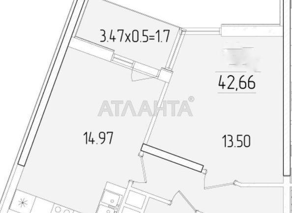 1-комнатная квартира по адресу ул. Краснова (площадь 42,7 м²) - Atlanta.ua - фото 9