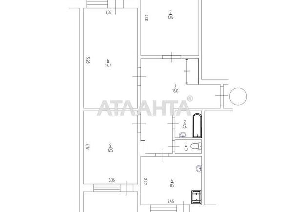3-комнатная квартира по адресу ул. Оноре де Бальзака (площадь 77,1 м²) - Atlanta.ua - фото 14