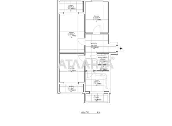 3-комнатная квартира по адресу ул. Оноре де Бальзака (площадь 77,1 м²) - Atlanta.ua - фото 18