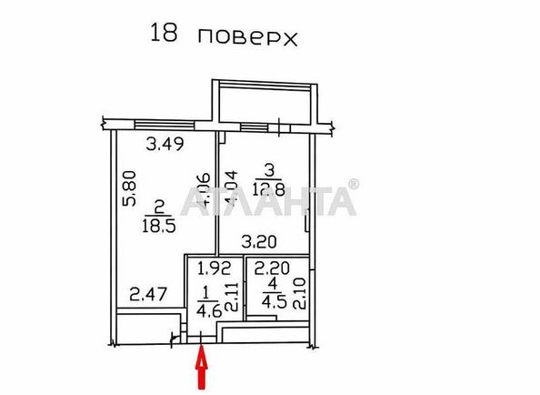 1-комнатная квартира по адресу ул. Спортивная (площадь 46,4 м²) - Atlanta.ua - фото 12