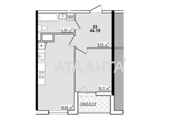 1-кімнатна квартира за адресою вул. Академіка Корольова (площа 44,2 м²) - Atlanta.ua - фото 3