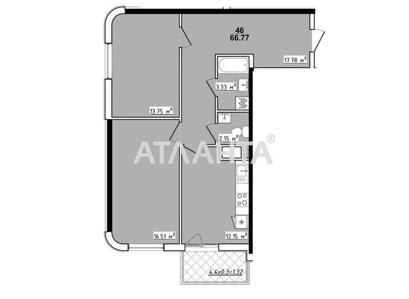2-комнатная квартира по адресу ул. Королева ак. (площадь 66,8 м²) - Atlanta.ua - фото 6