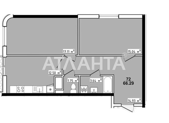 2-кімнатна квартира за адресою вул. Академіка Корольова (площа 66,3 м²) - Atlanta.ua