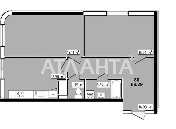 2-комнатная квартира по адресу ул. Королева ак. (площадь 66,3 м²) - Atlanta.ua - фото 2