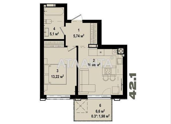 1-кімнатна квартира за адресою вул. Українська (площа 42,1 м²) - Atlanta.ua - фото 5