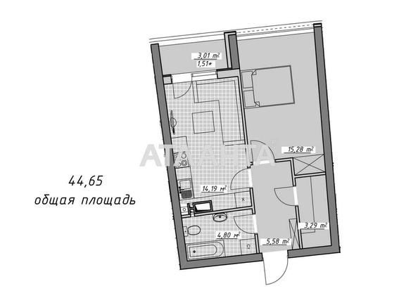 1-комнатная квартира по адресу Курортный пер. (площадь 45 м²) - Atlanta.ua - фото 6