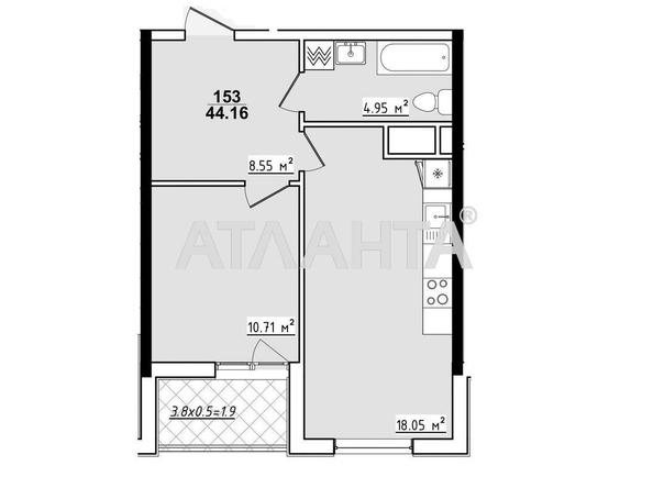 1-комнатная квартира по адресу ул. Королева ак. (площадь 44,2 м²) - Atlanta.ua - фото 6
