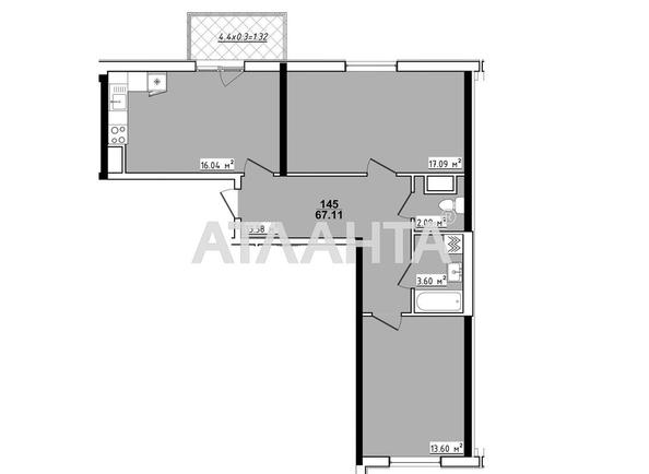 2-кімнатна квартира за адресою вул. Академіка Корольова (площа 67,1 м²) - Atlanta.ua - фото 2