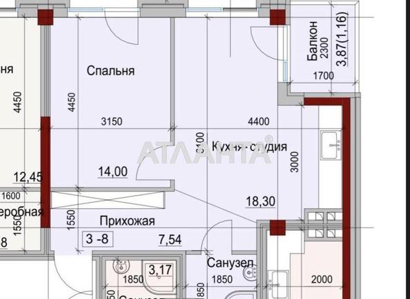 1-комнатная квартира по адресу ул. Дачная (площадь 45 м²) - Atlanta.ua