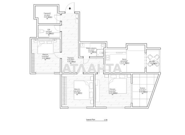 3-кімнатна квартира за адресою вул. Виговського (площа 90,1 м²) - Atlanta.ua - фото 17