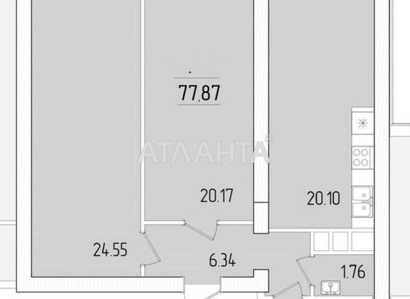 3-кімнатна квартира за адресою вул. Краснова (площа 77,3 м²) - Atlanta.ua