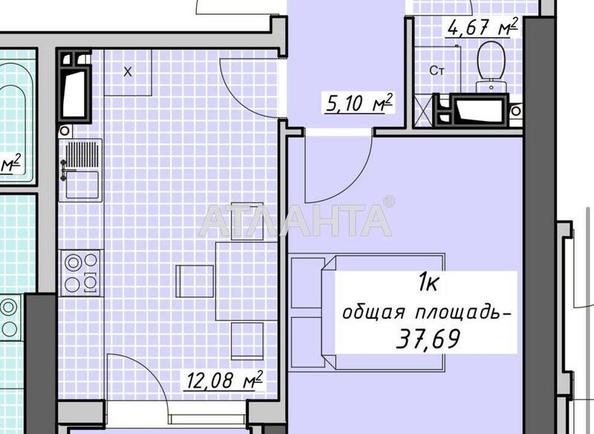 1-кімнатна квартира за адресою Курортний пров. (площа 37,7 м²) - Atlanta.ua - фото 2