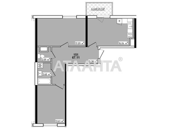 2-комнатная квартира по адресу ул. Королева ак. (площадь 67,1 м²) - Atlanta.ua - фото 6