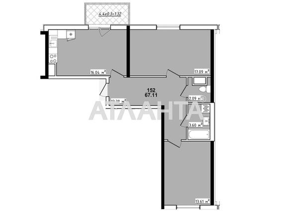 2-комнатная квартира по адресу ул. Королева ак. (площадь 67,1 м²) - Atlanta.ua - фото 6