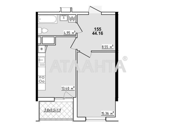 1-room apartment apartment by the address st. Koroleva ak (area 44,2 m²) - Atlanta.ua - photo 2