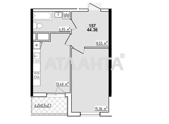 1-кімнатна квартира за адресою вул. Академіка Корольова (площа 44,4 м²) - Atlanta.ua - фото 2