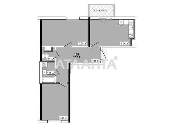 2-комнатная квартира по адресу ул. Королева ак. (площадь 67,1 м²) - Atlanta.ua - фото 2