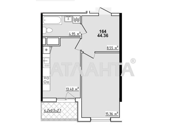 1-комнатная квартира по адресу ул. Королева ак. (площадь 44,4 м²) - Atlanta.ua - фото 6
