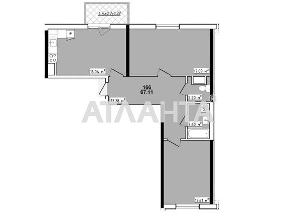 2-rooms apartment apartment by the address st. Koroleva ak (area 67,1 m²) - Atlanta.ua - photo 2