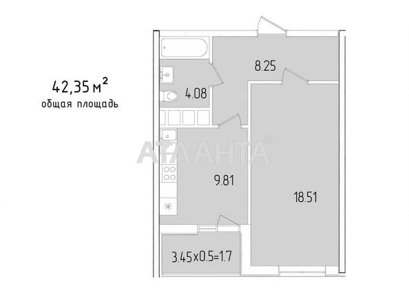 1-комнатная квартира по адресу ул. Краснова (площадь 42,4 м²) - Atlanta.ua - фото 2