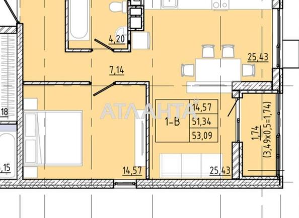 1-кімнатна квартира за адресою вул. Франка Івана (площа 53,1 м²) - Atlanta.ua