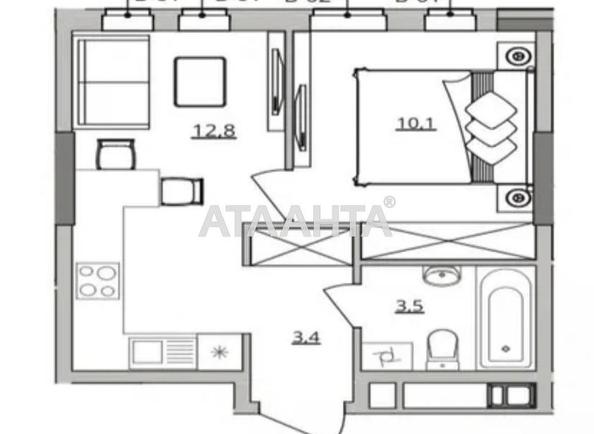 1-кімнатна квартира за адресою вул. Одеське шосе (площа 29,8 м²) - Atlanta.ua - фото 3