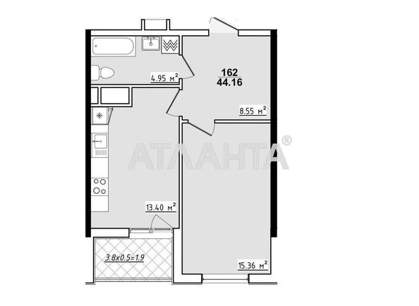 1-room apartment apartment by the address st. Koroleva ak (area 44,2 m²) - Atlanta.ua