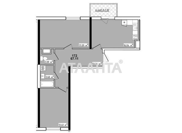2-комнатная квартира по адресу ул. Королева ак. (площадь 67,1 м²) - Atlanta.ua - фото 2