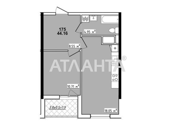 1-комнатная квартира по адресу ул. Королева ак. (площадь 44,2 м²) - Atlanta.ua - фото 2