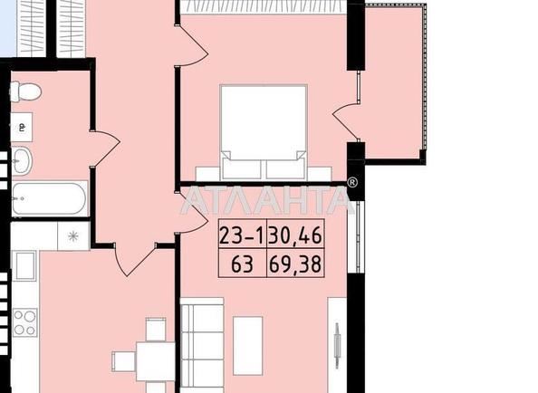 2-комнатная квартира по адресу ул. Центральная (площадь 69,4 м²) - Atlanta.ua - фото 14